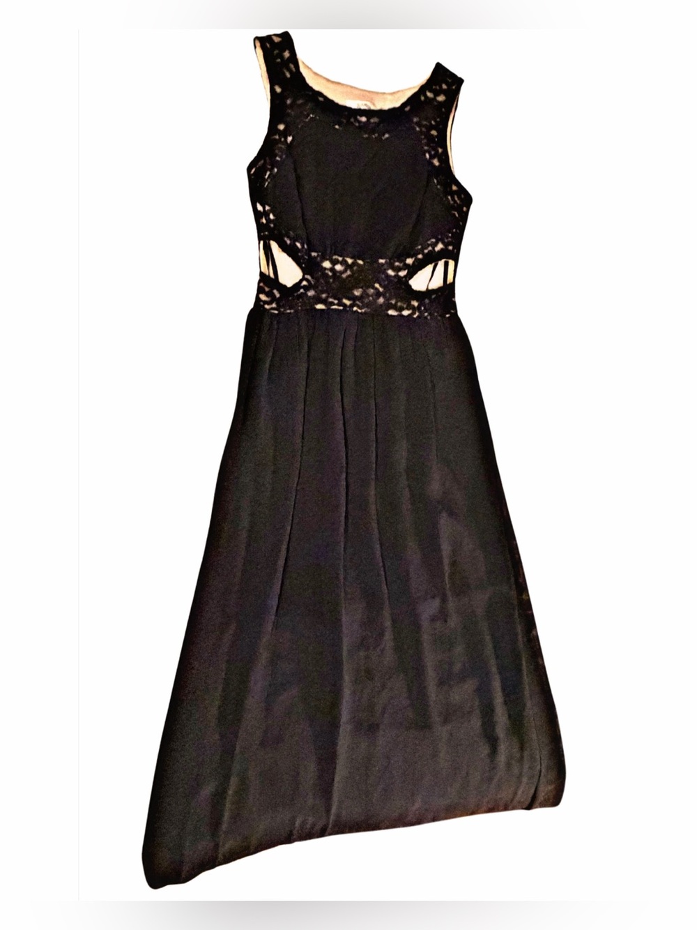 Black Crochet Cutout Dress